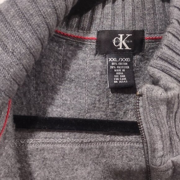 Calvin Klein Men's Grey Zip Up Sweater Size XL - Picture 4 of 8